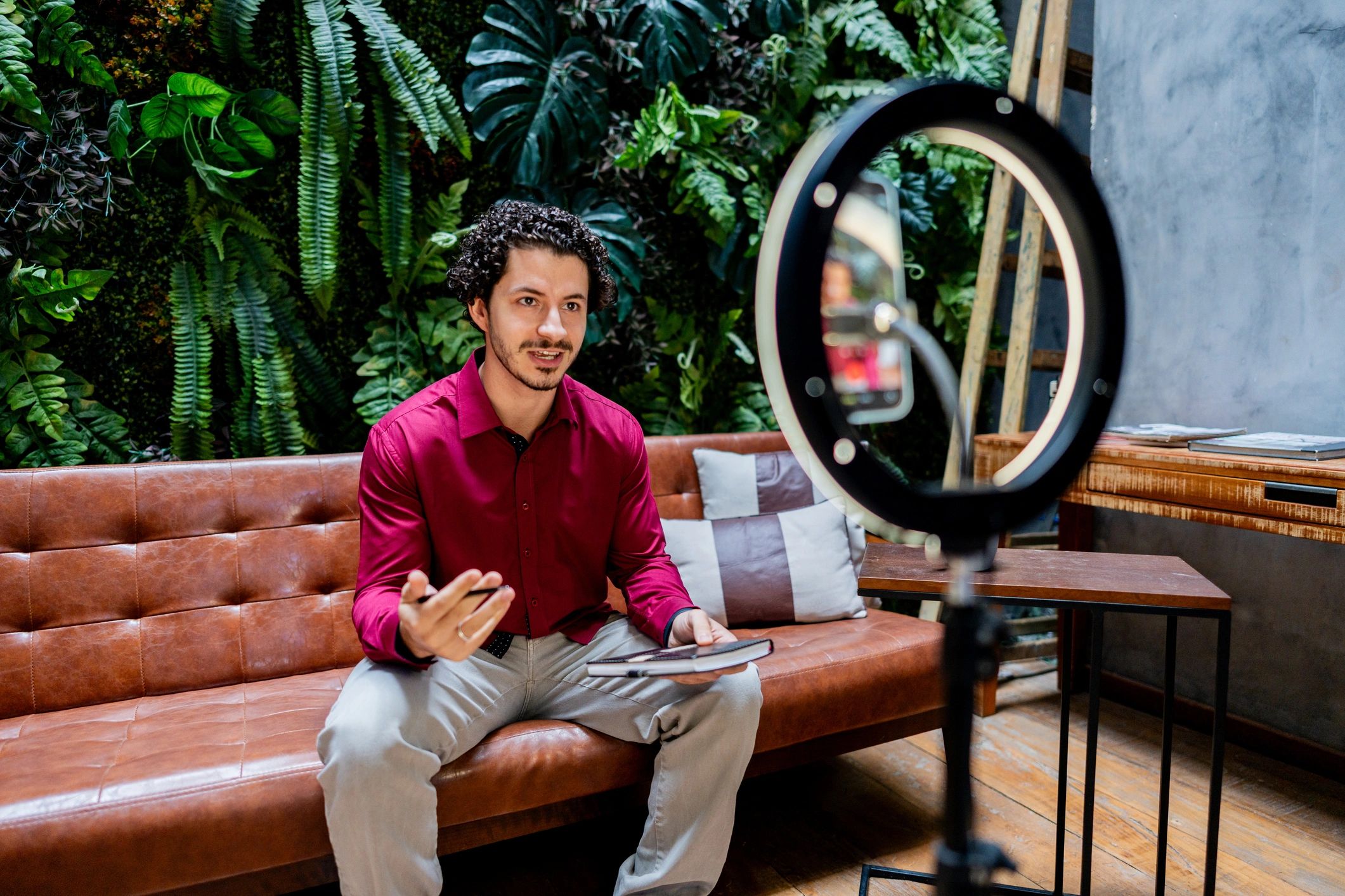 Influencer recording a short-form video for a brand partnership
